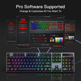 Redragon K556 RGB LED Backlit Wired Mechanical Gaming Keyboard, Aluminum Base, 104 Standard Key, Red Switches