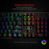 Redragon K556 RGB LED Backlit Wired Mechanical Gaming Keyboard, Aluminum Base, 104 Standard Key, Red Switches