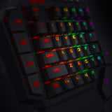 Redragon K585 DITI One-Handed RGB Mechanical Gaming Keyboard, Type-C Wired Professional Gaming Keypad with 7 Onboard Macro Keys, Detachable Wrist Rest, Linear Red Switch, 42 Keys