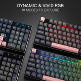 Redragon K556 RGB LED Backlit Wired Mechanical Gaming Keyboard, Aluminum Base, 104 Standard Key, Red Switches