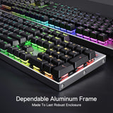 Redragon K556 RGB LED Backlit Wired Mechanical Gaming Keyboard, Aluminum Base, 104 Standard Key, Red Switches